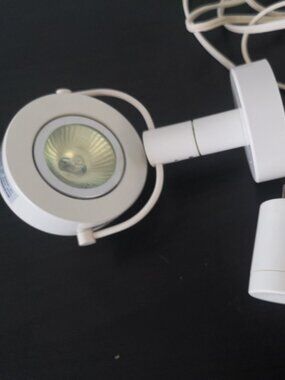 2 White Ikea Beryll Hallogen Lamp Wall Reading Spot Lights